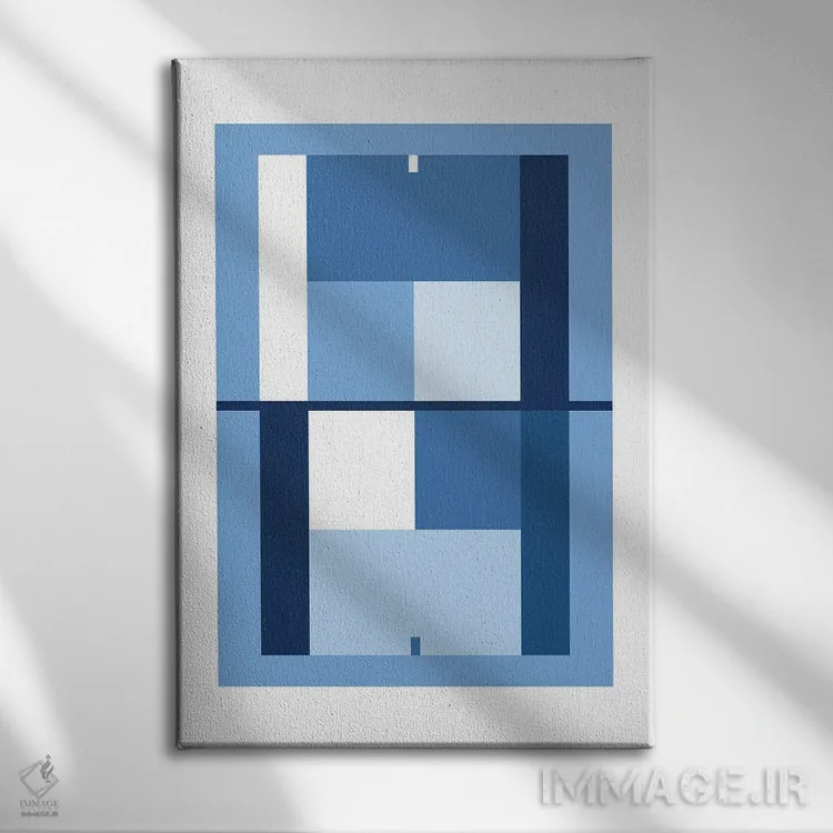 تابلو زمین تنیس آبیرنگ اثر بث بوردلون - نمای روبهرو روی دیوار