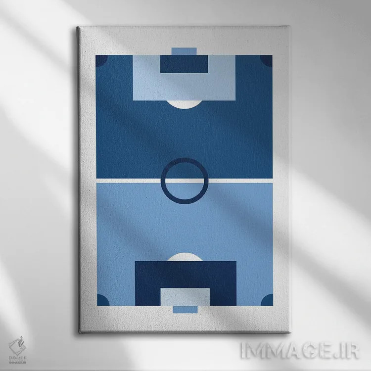 تابلو زمین فوتبال آبیرنگ اثر بث بوردلون - نمای روبهرو روی دیوار