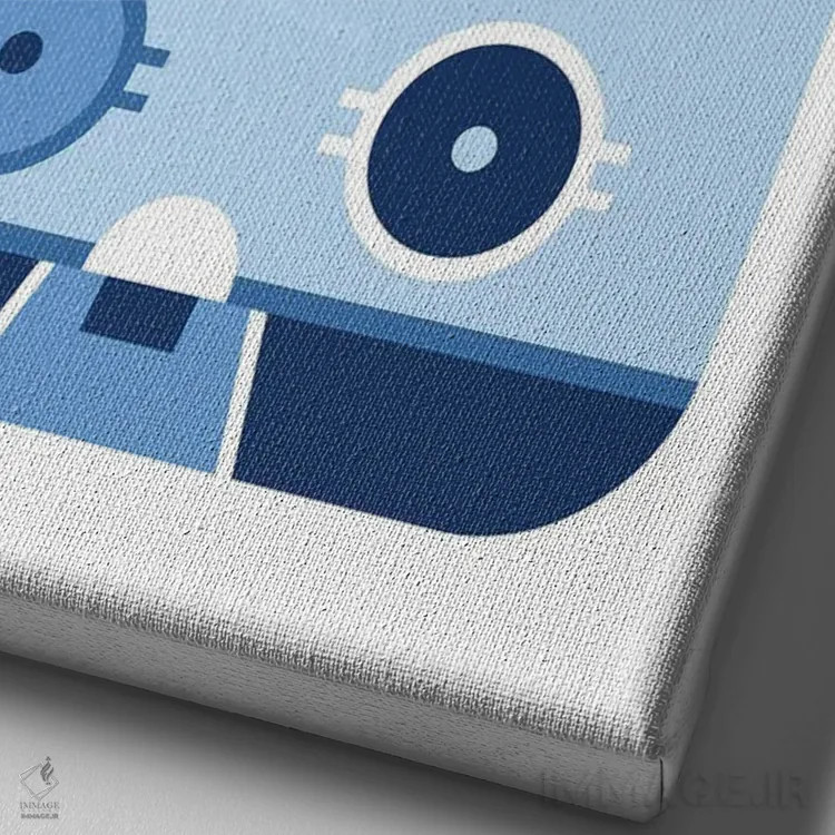 تابلو زمین هاکی آبیرنگ اثر بث بوردلون - نمای نزدیک بافت بوم