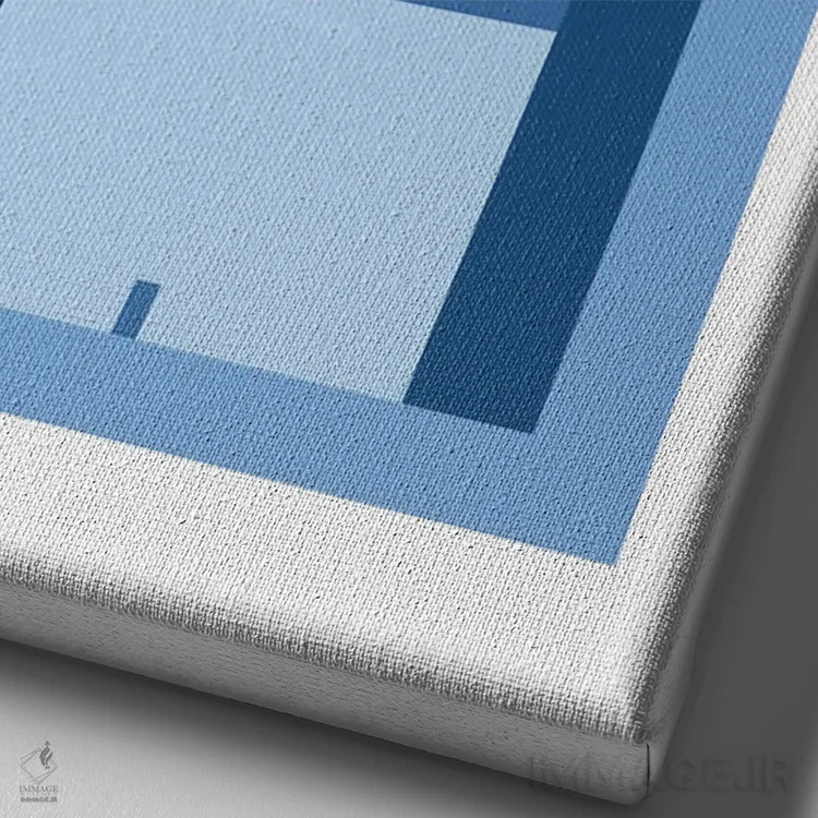 تابلو زمین تنیس آبیرنگ اثر بث بوردلون - نمای نزدیک بافت بوم