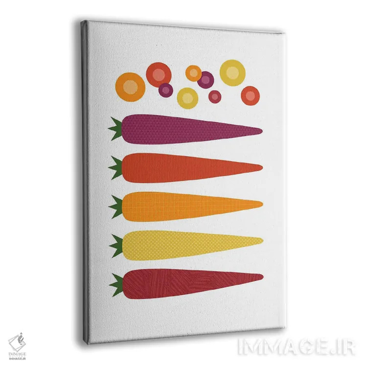 تابلو پاپ آرت هویج اثر بث بوردلون - نمای پرسپکتیو محصول