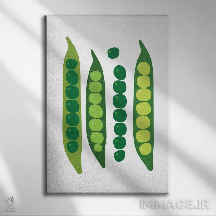 تابلو پاپ آرت نخود سبز اثر بث بوردلون - نمای روبهرو روی دیوار