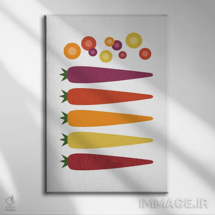 تابلو پاپ آرت هویج اثر بث بوردلون - نمای روبهرو روی دیوار