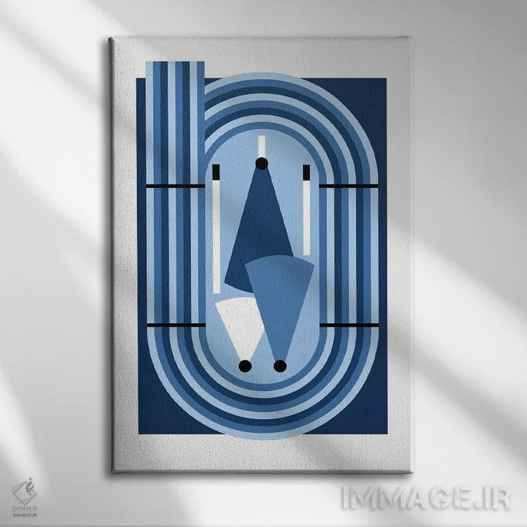 تابلو دوی میدانی آبیرنگ اثر بث بوردلون - نمای روبهرو روی دیوار