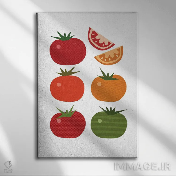 تابلو پاپ آرت گوجهفرنگی اثر بث بوردلون - نمای روبهرو روی دیوار