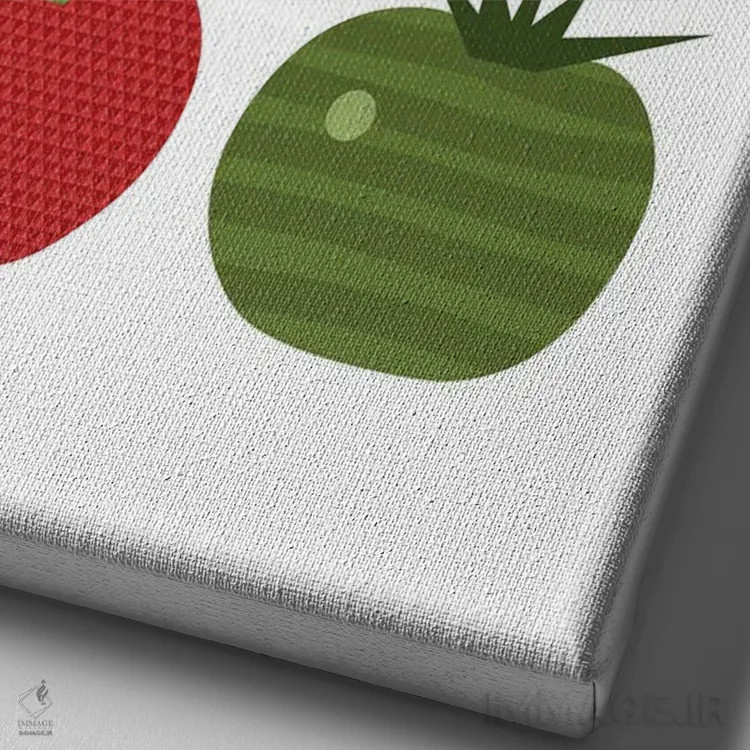 تابلو پاپ آرت گوجهفرنگی اثر بث بوردلون - نمای نزدیک بافت بوم