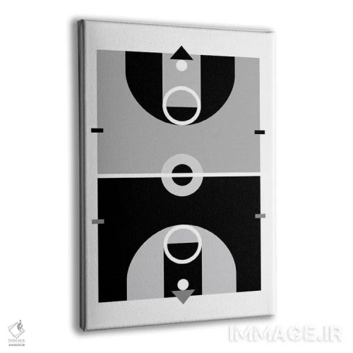 تابلو زمین بسکتبال سیاه و سفید اثر بث بوردلون - نمای پرسپکتیو محصول