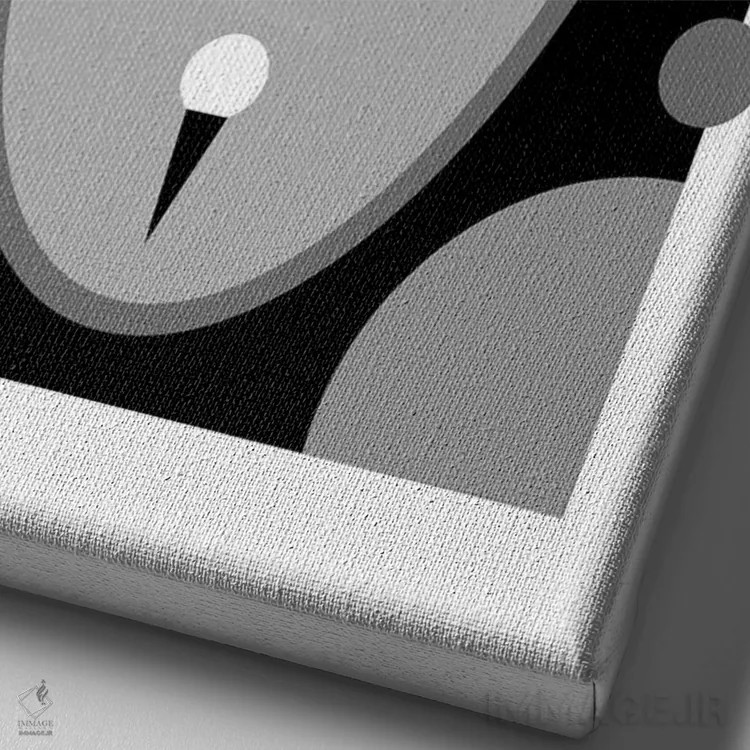 تابلو زمین گلف سیاه و سفید اثر بث بوردلون - نمای نزدیک بافت بوم