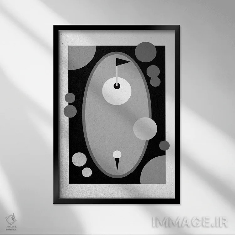 تابلو زمین گلف سیاه و سفید اثر بث بوردلون - نمای قابدار مشکی