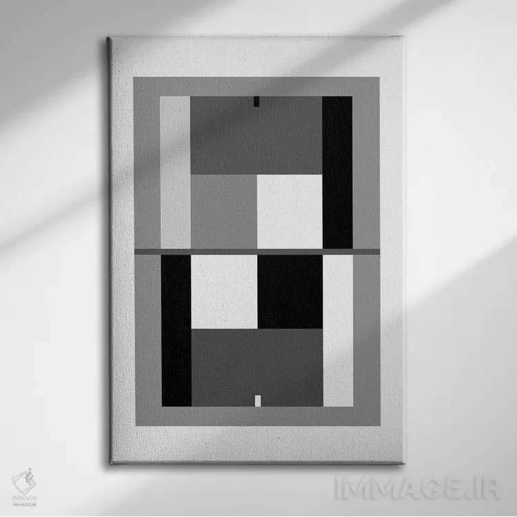 تابلو زمین تنیس سیاه و سفید اثر بث بوردلون - نمای روبهرو روی دیوار