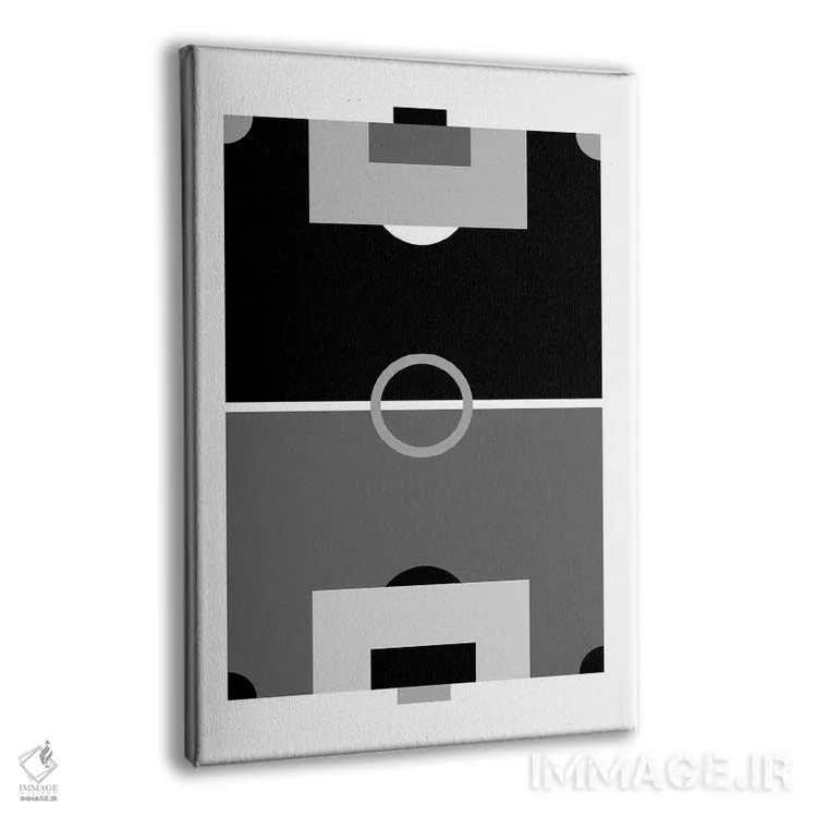 تابلو زمین فوتبال سیاه و سفید اثر بث بوردلون - نمای پرسپکتیو محصول