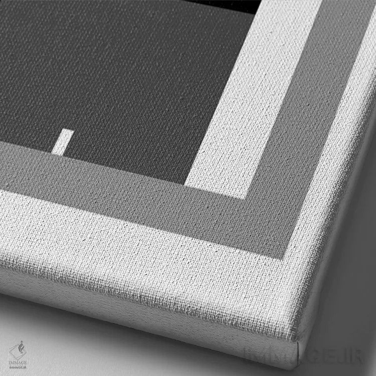 تابلو زمین تنیس سیاه و سفید اثر بث بوردلون - نمای نزدیک بافت بوم