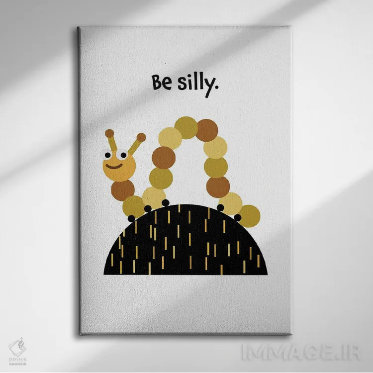 تابلو کرم ابریشم: شیطنت کن اثر بث بوردلون - نمای روبهرو روی دیوار