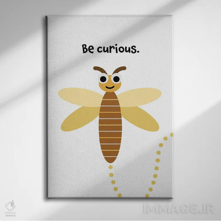 تابلو سنجاقک: کنجکاو باش اثر بث بوردلون - نمای روبهرو روی دیوار