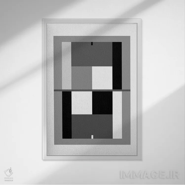 تابلو زمین تنیس سیاه و سفید اثر بث بوردلون - نمای قابدار سفید