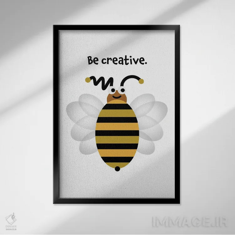 تابلو زنبور عسل: خلاق باش اثر بث بوردلون - نمای قابدار مشکی