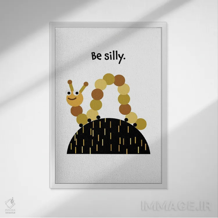 تابلو کرم ابریشم: شیطنت کن اثر بث بوردلون - نمای قابدار سفید