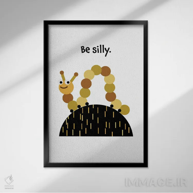 تابلو کرم ابریشم: شیطنت کن اثر بث بوردلون - نمای قابدار مشکی