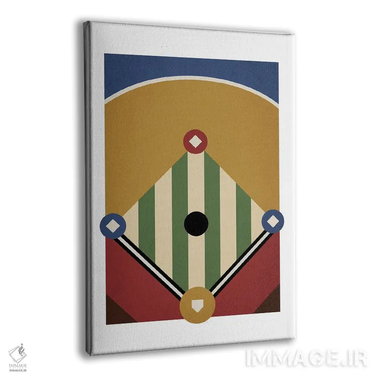 تابلو زمین بیسبال رترو (سبک قدیمی) اثر بث بوردلون - نمای پرسپکتیو محصول