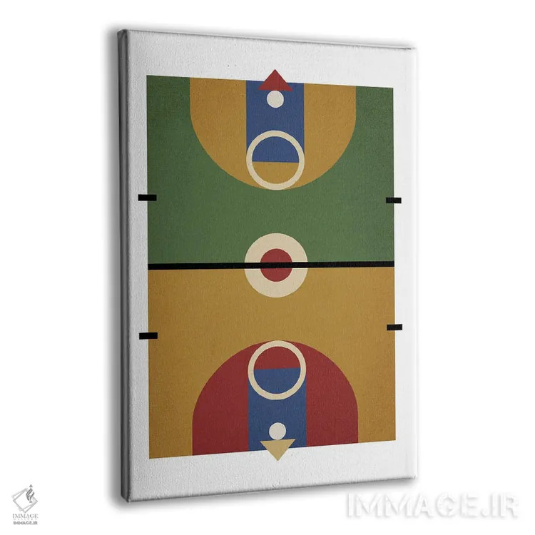 تابلو زمین بسکتبال رترو (سبک قدیمی) اثر بث بوردلون - نمای پرسپکتیو محصول