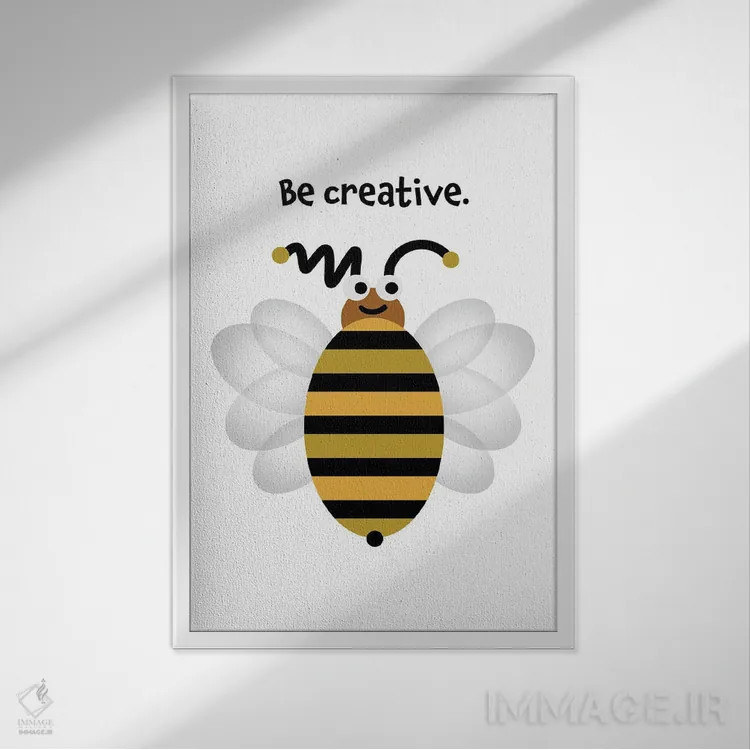 تابلو زنبور عسل: خلاق باش اثر بث بوردلون - نمای قابدار سفید