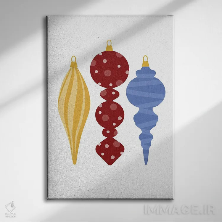 تابلو آویزهای کریسمس بلند اثر بث بوردلون - نمای روبهرو روی دیوار