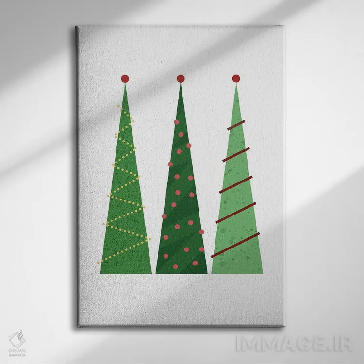 تابلو درختان کریسمس اثر بث بوردلون - نمای روبهرو روی دیوار