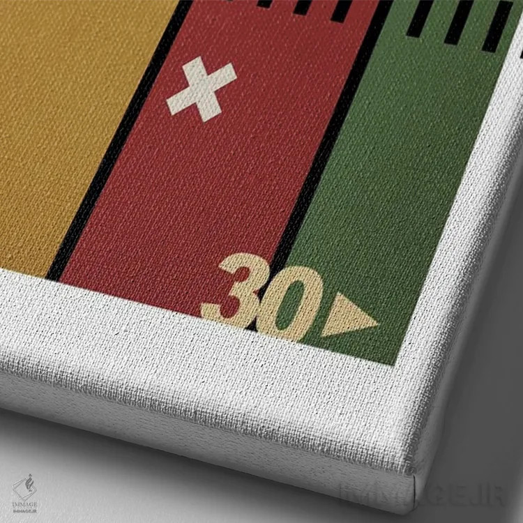 تابلو زمین فوتبال رترو (سبک قدیمی) اثر بث بوردلون - نمای نزدیک بافت بوم