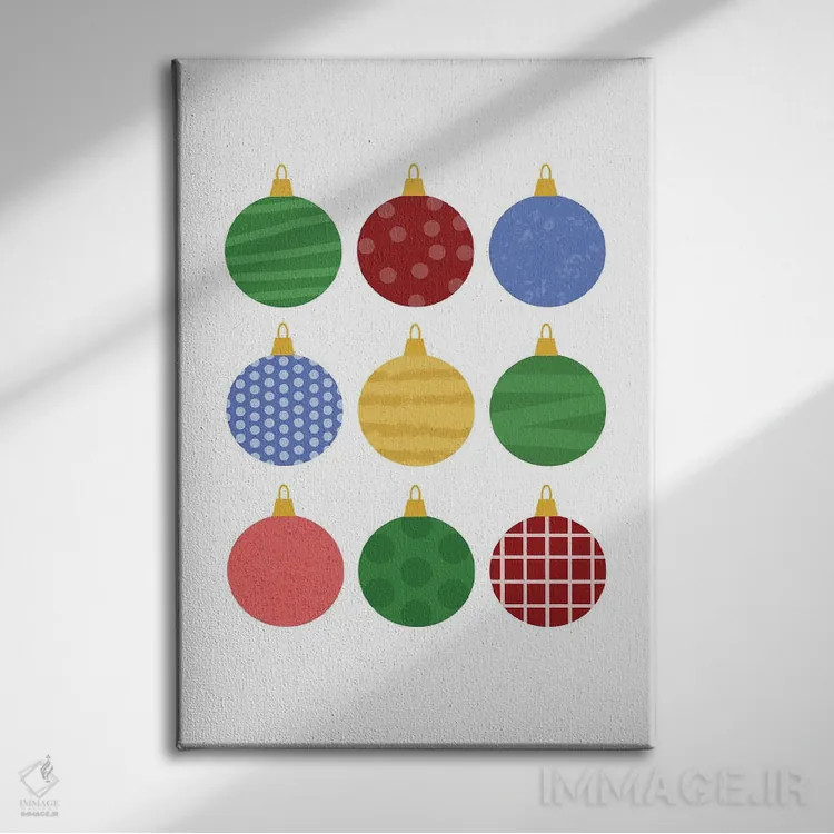 تابلو آویزهای کریسمس اثر بث بوردلون - نمای روبهرو روی دیوار