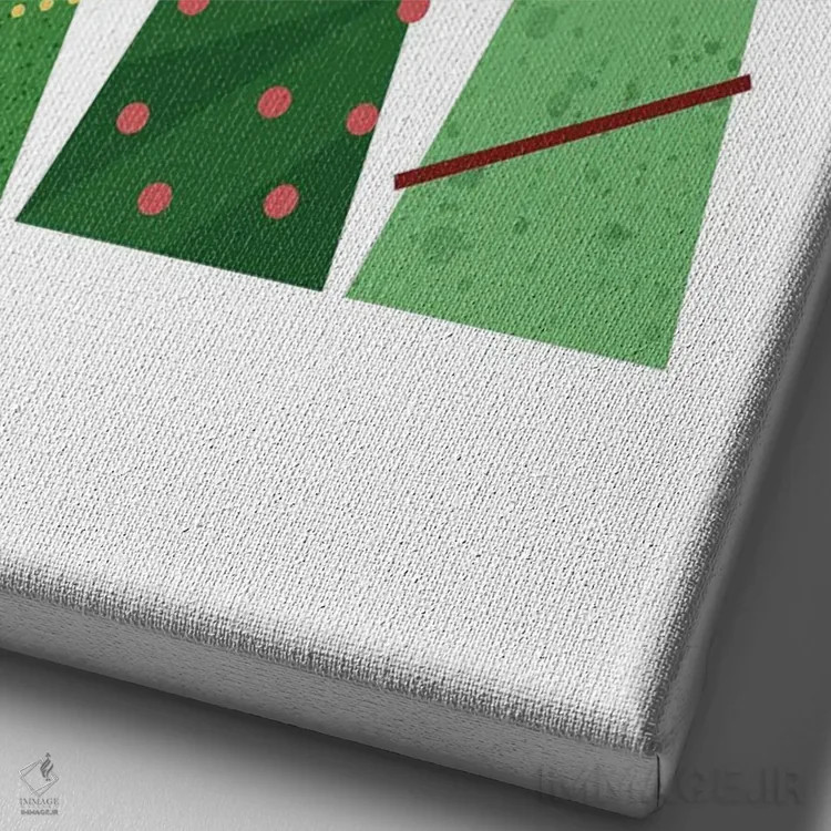 تابلو درختان کریسمس اثر بث بوردلون - نمای نزدیک بافت بوم