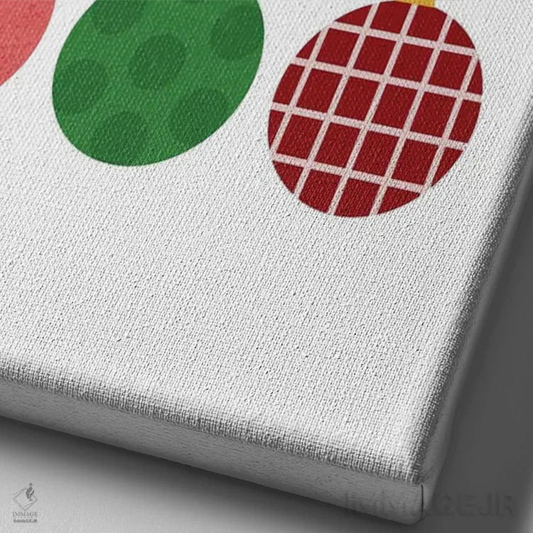 تابلو آویزهای کریسمس اثر بث بوردلون - نمای نزدیک بافت بوم