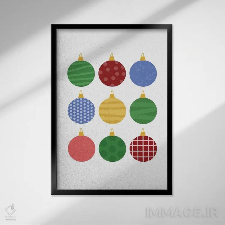 تابلو آویزهای کریسمس اثر بث بوردلون - نمای قابدار مشکی