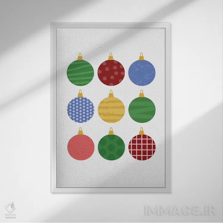 تابلو آویزهای کریسمس اثر بث بوردلون - نمای قابدار سفید