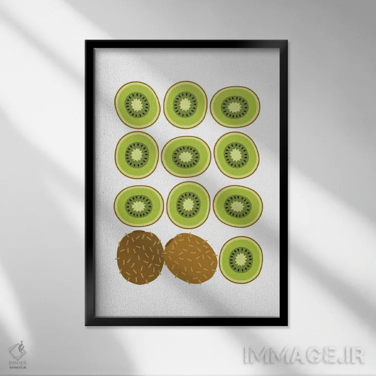 تابلو پاپ آرت کیوی اثر بث بوردلون - نمای قابدار مشکی