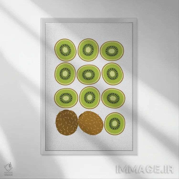 تابلو پاپ آرت کیوی اثر بث بوردلون - نمای قابدار سفید