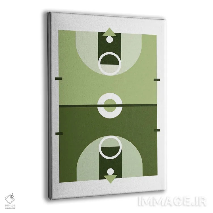 تابلو زمین بسکتبال سبزرنگ اثر بث بوردلون - نمای پرسپکتیو محصول