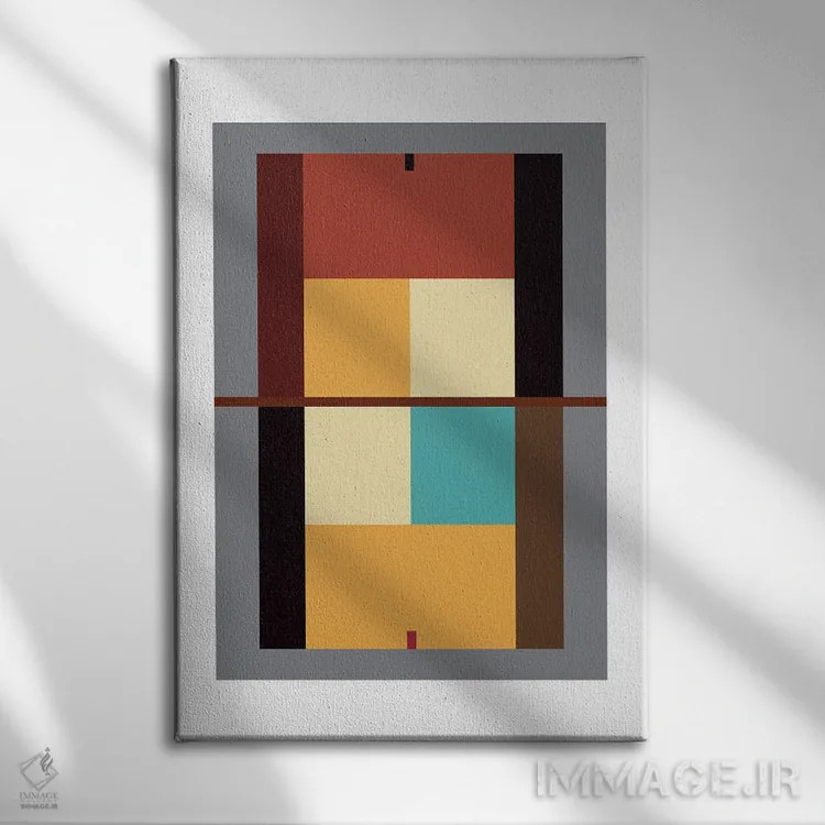 تابلو زمین تنیس هنر مدرن اثر بث بوردلون - نمای روبهرو روی دیوار