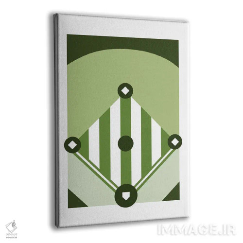 تابلو زمین بیسبال سبزرنگ اثر بث بوردلون - نمای پرسپکتیو محصول