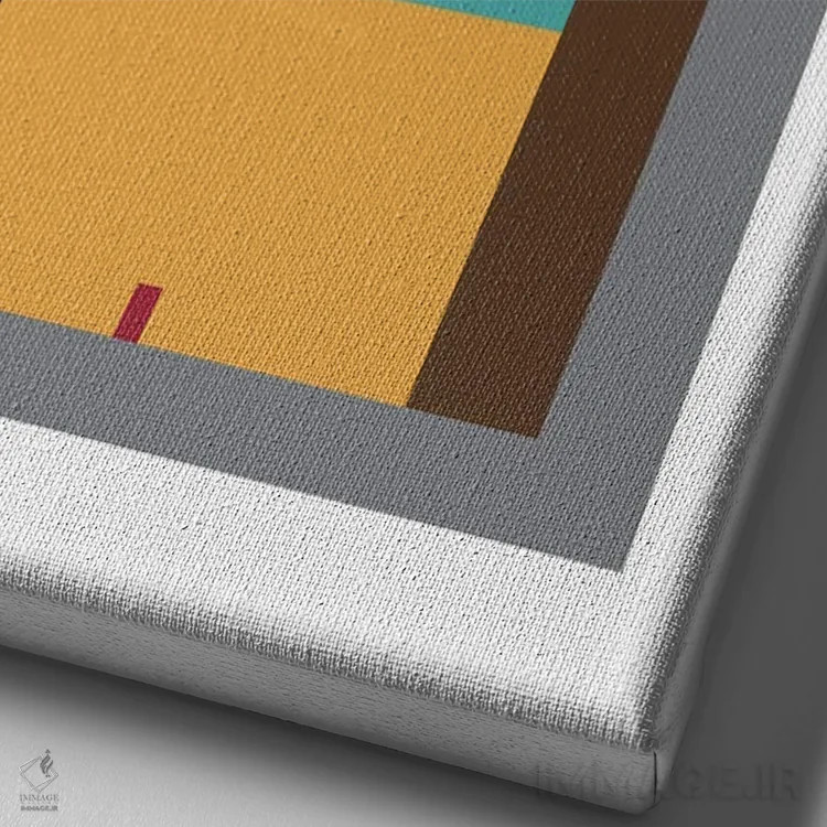 تابلو زمین تنیس هنر مدرن اثر بث بوردلون - نمای نزدیک بافت بوم