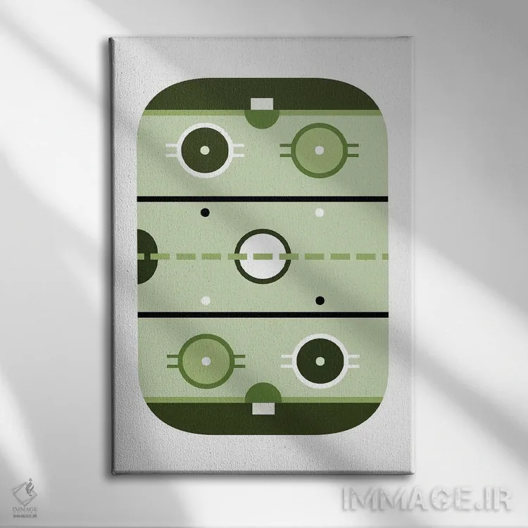 تابلو زمین هاکی سبزرنگ اثر بث بوردلون - نمای روبهرو روی دیوار