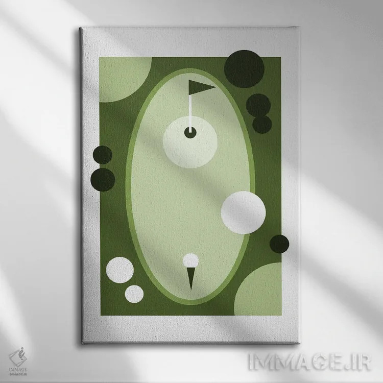 تابلو زمین گلف سبزرنگ اثر بث بوردلون - نمای روبهرو روی دیوار