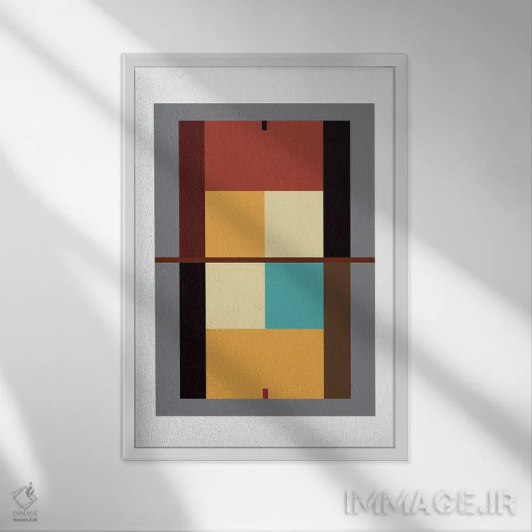 تابلو زمین تنیس هنر مدرن اثر بث بوردلون - نمای قابدار سفید