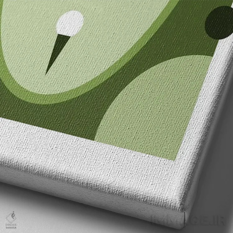 تابلو زمین گلف سبزرنگ اثر بث بوردلون - نمای نزدیک بافت بوم