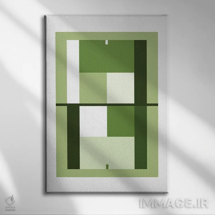 تابلو زمین تنیس سبزرنگ اثر بث بوردلون - نمای روبهرو روی دیوار