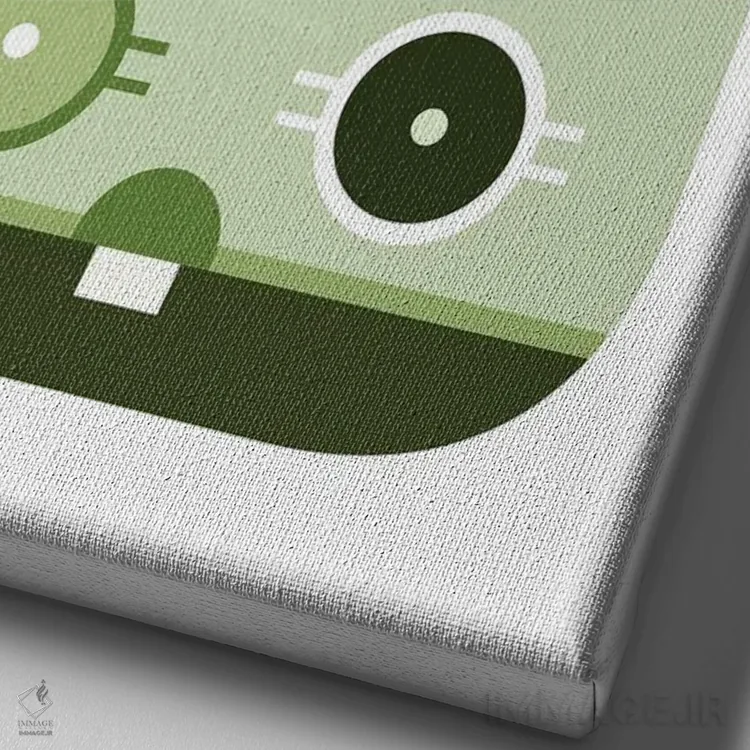 تابلو زمین هاکی سبزرنگ اثر بث بوردلون - نمای نزدیک بافت بوم