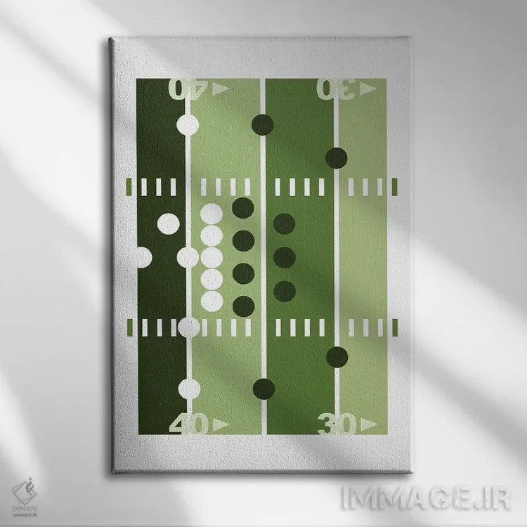 تابلو زمین فوتبال سبزرنگ اثر بث بوردلون - نمای روبهرو روی دیوار