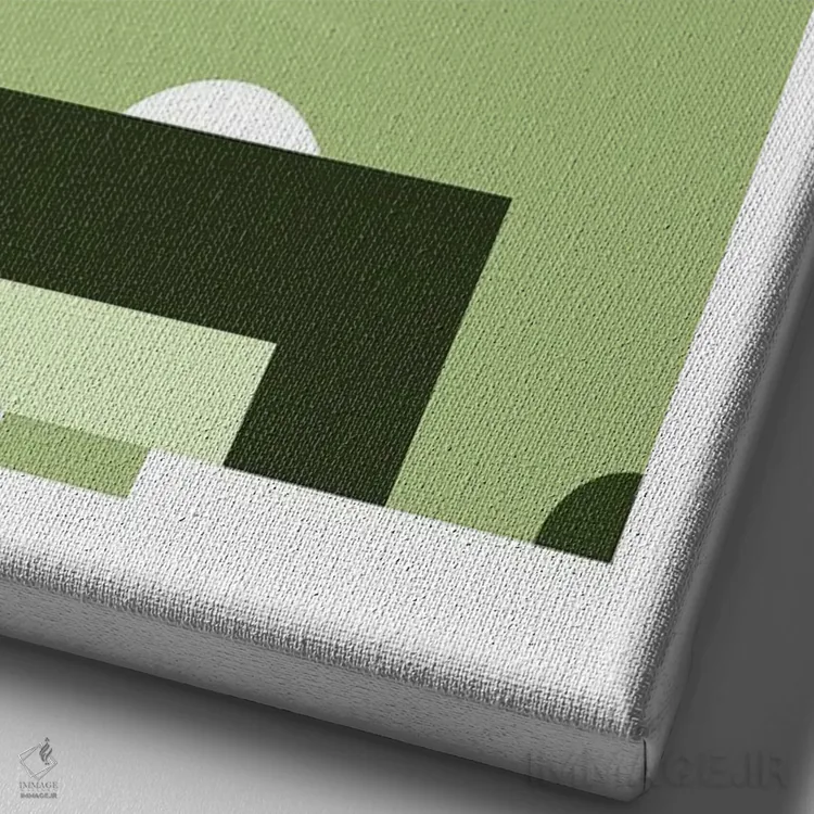 تابلو زمین فوتبال سبزرنگ اثر بث بوردلون - نمای نزدیک بافت بوم
