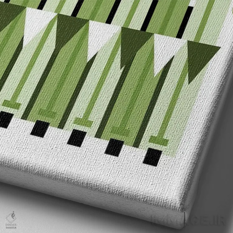 تابلو استخر شنای سبزرنگ اثر بث بوردلون - نمای نزدیک بافت بوم