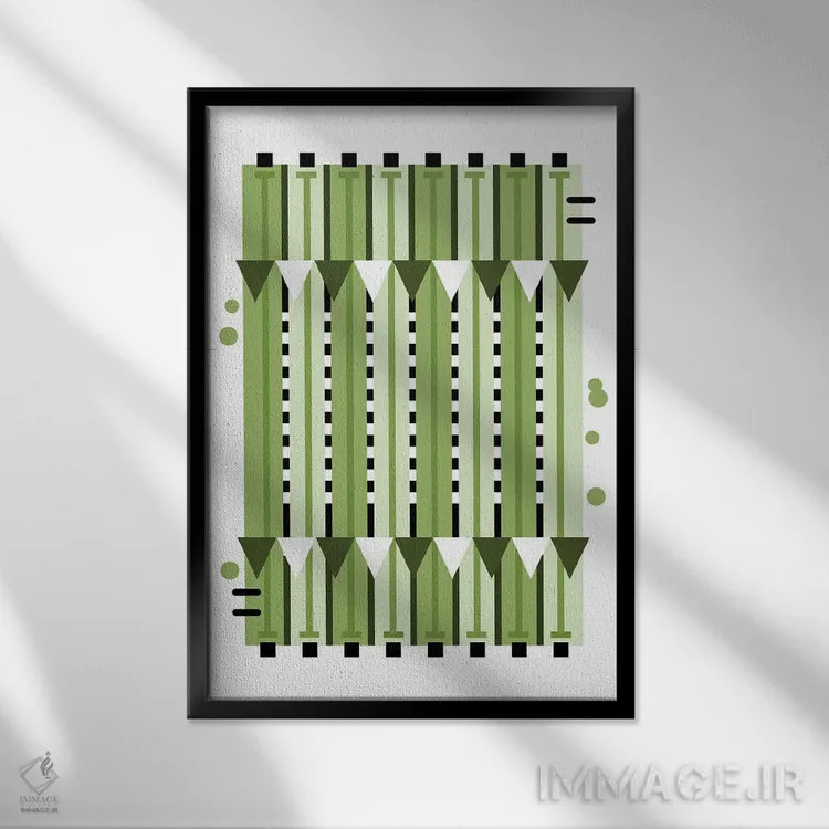 تابلو استخر شنای سبزرنگ اثر بث بوردلون - نمای قابدار مشکی