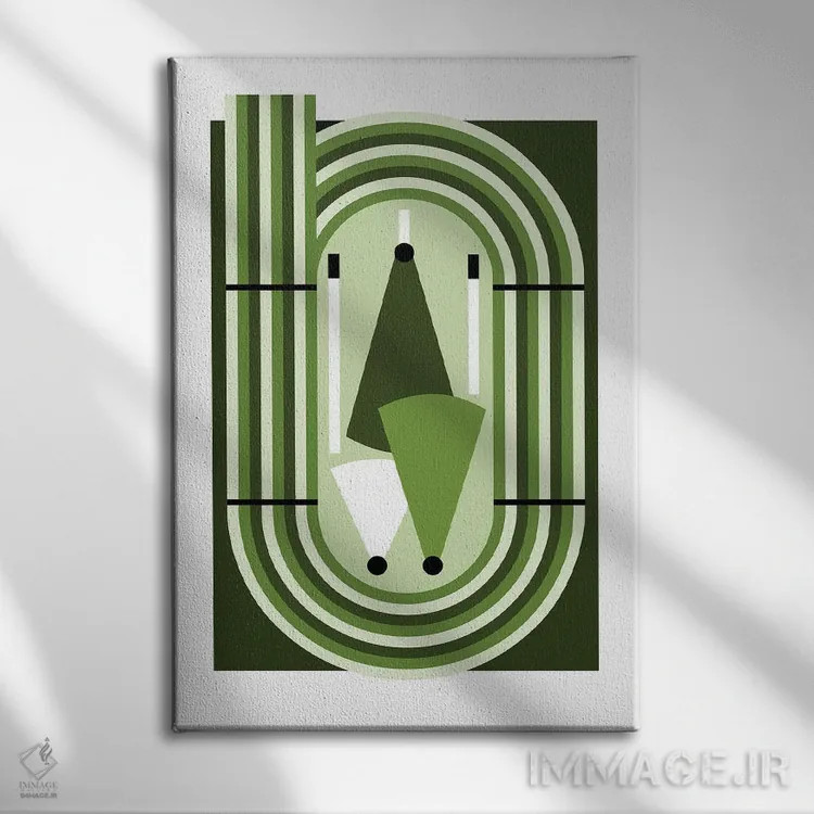 تابلو دوی میدانی سبزرنگ اثر بث بوردلون - نمای روبهرو روی دیوار